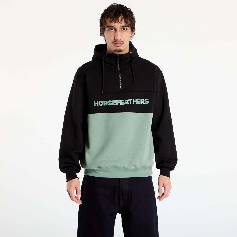 Mikina Horsefeathers Fulton Sweatshirt Black/ Iceberg Green S