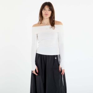 Tričko adidas Off-shoulder Long-Sleeve Top Cloud White L