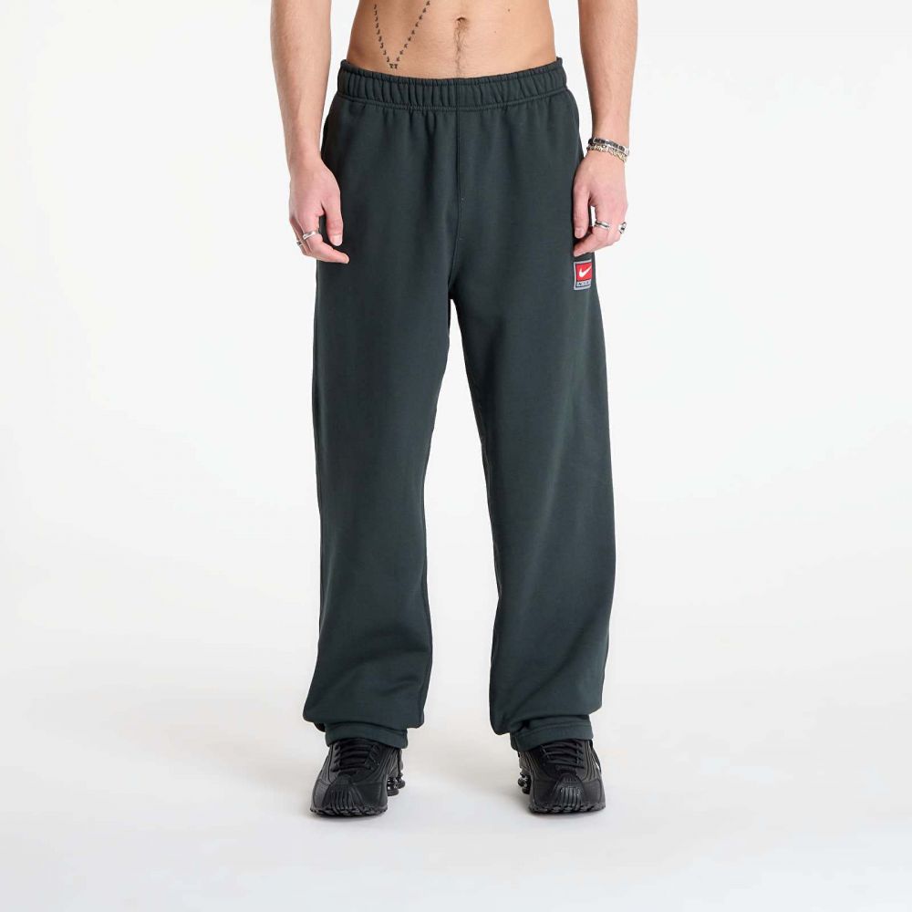 Tepláky Nike Solo Swoosh Men's Fleece Open-Hem Pants Black Spruce/ White L