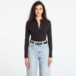 Tričko Tommy Hilfiger 1985 Slim Pique Btn Down Ls Black XL