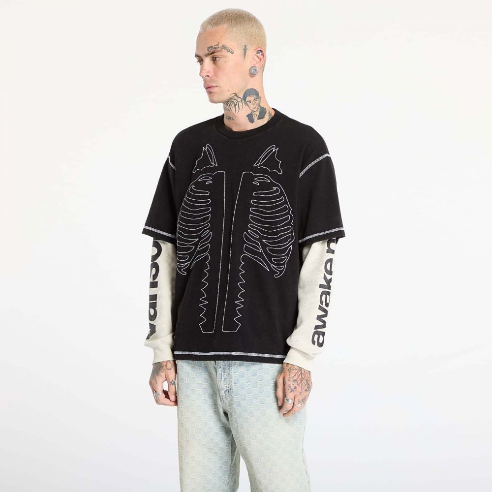 Tričko Awake NY Vanson Bones Waffle T-Shirt Black M