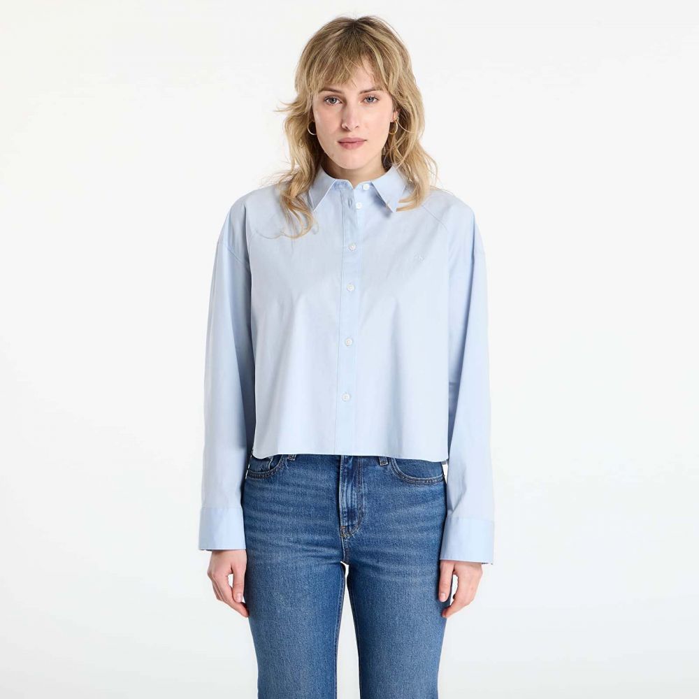 Košeľa Calvin Klein Jeans Solid Boxy Cropped Shirt Grey XS