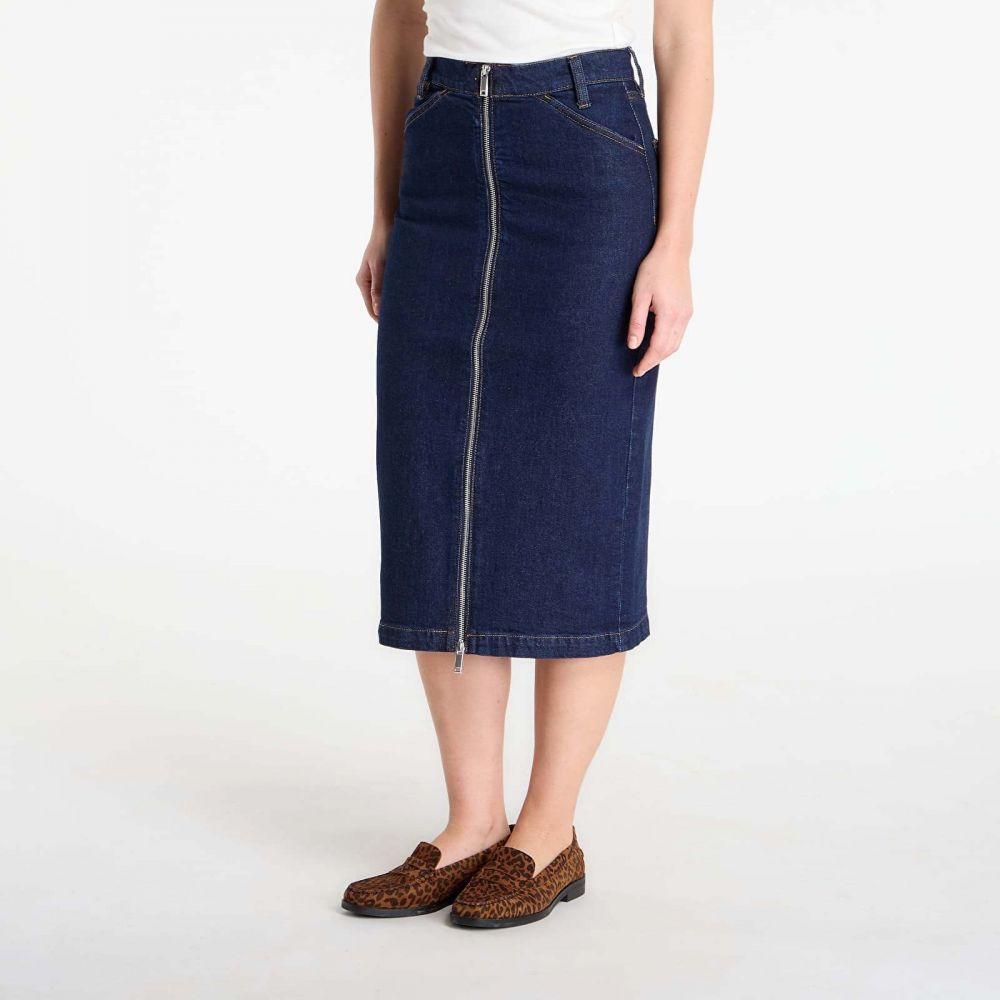Sukňa Calvin Klein Jeans Denim Zip Front Skirt Blue 29