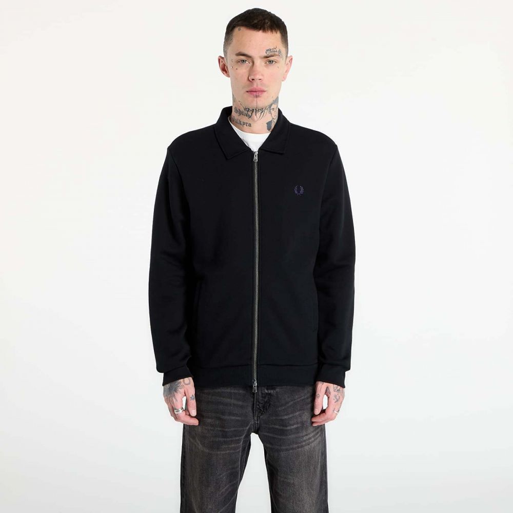 Mikina FRED PERRY Zip Through Collared Sweatshirt Black XL