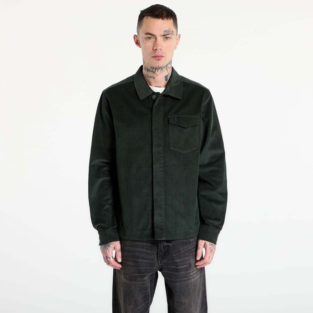 Košeľa FRED PERRY Corduroy Overshirt Court Green M