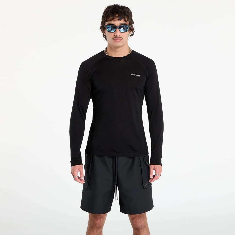 Tričko NNormal Men's Merino Long Sleeve T-shirt Black XL