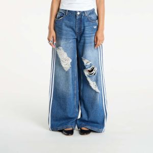 Džínsy adidas Originals Loose Denim Destressed Pants Medium Blue Denim 25/30