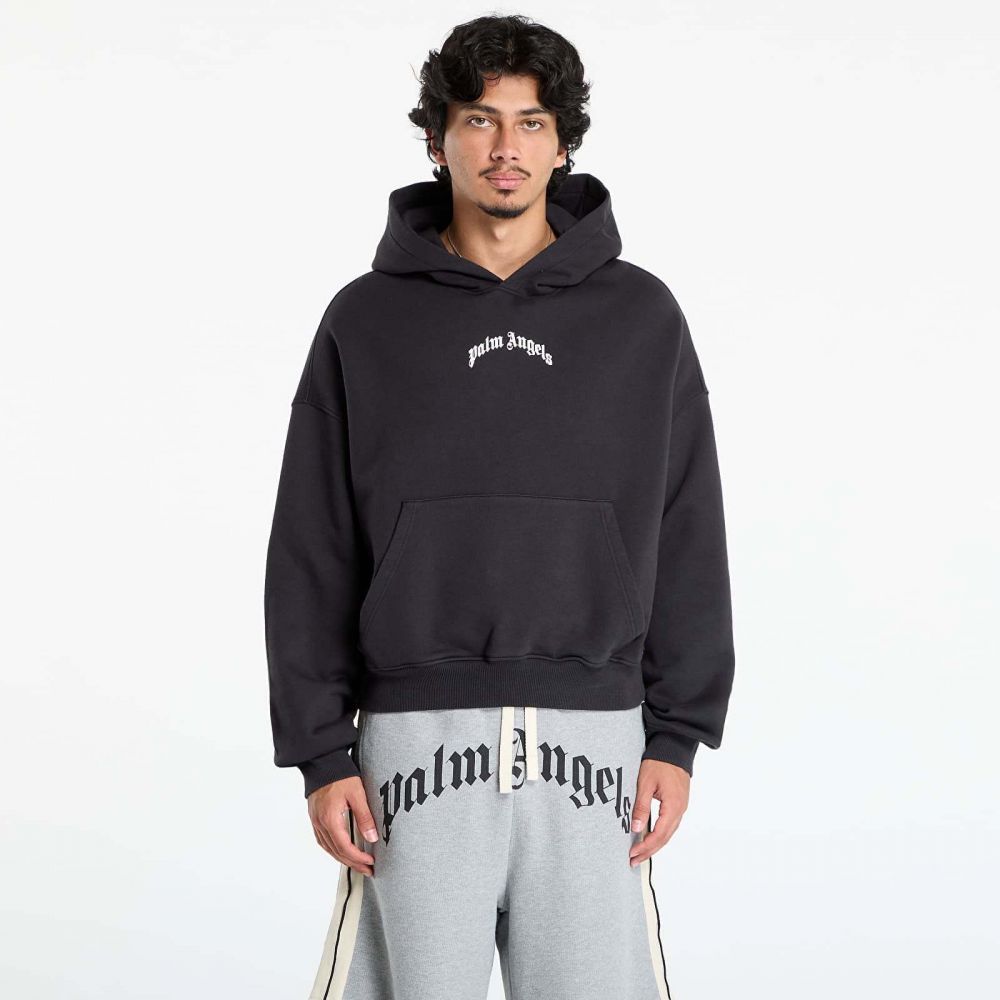 Mikina Palm Angels Back Curved Logo Loose Hoody Black/ Off White L