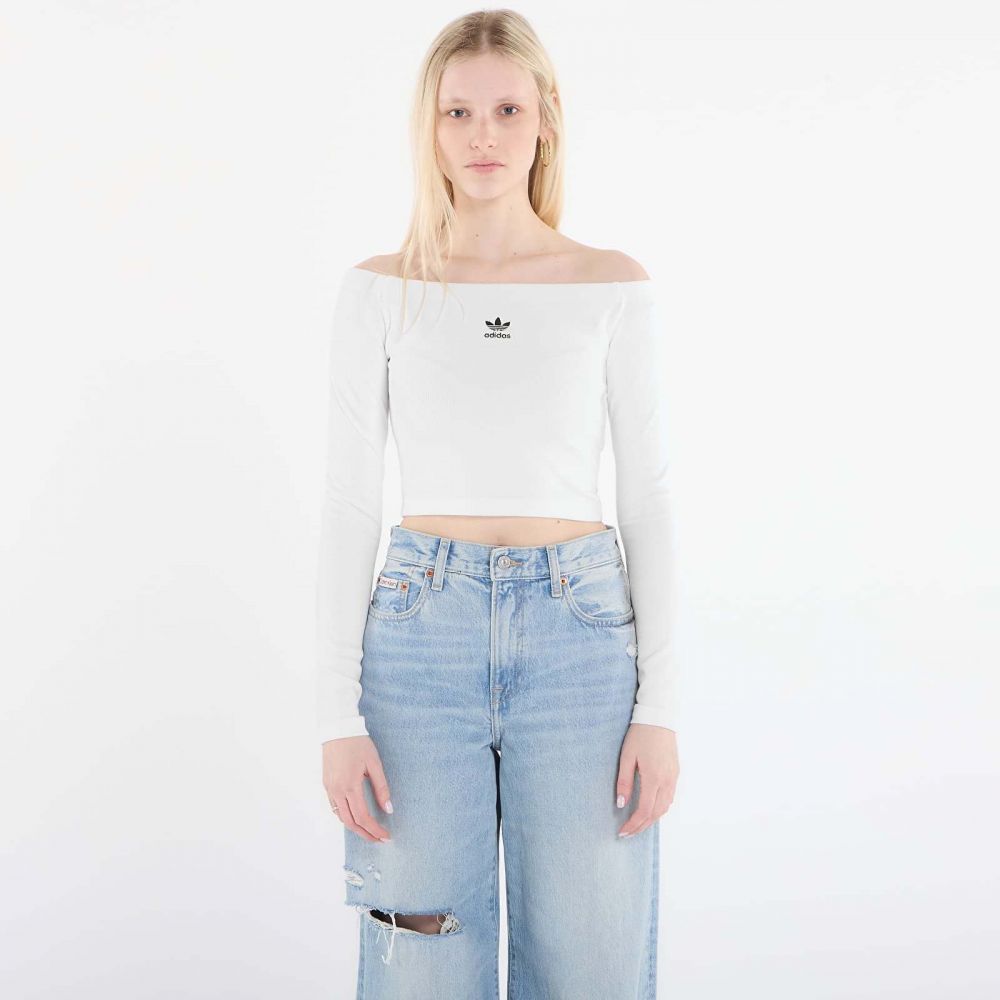 Tričko adidas Ess Rib Ls White S