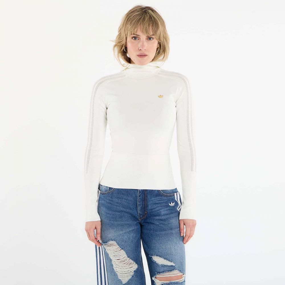 Mikina adidas Knit Hooded Ls Off White S