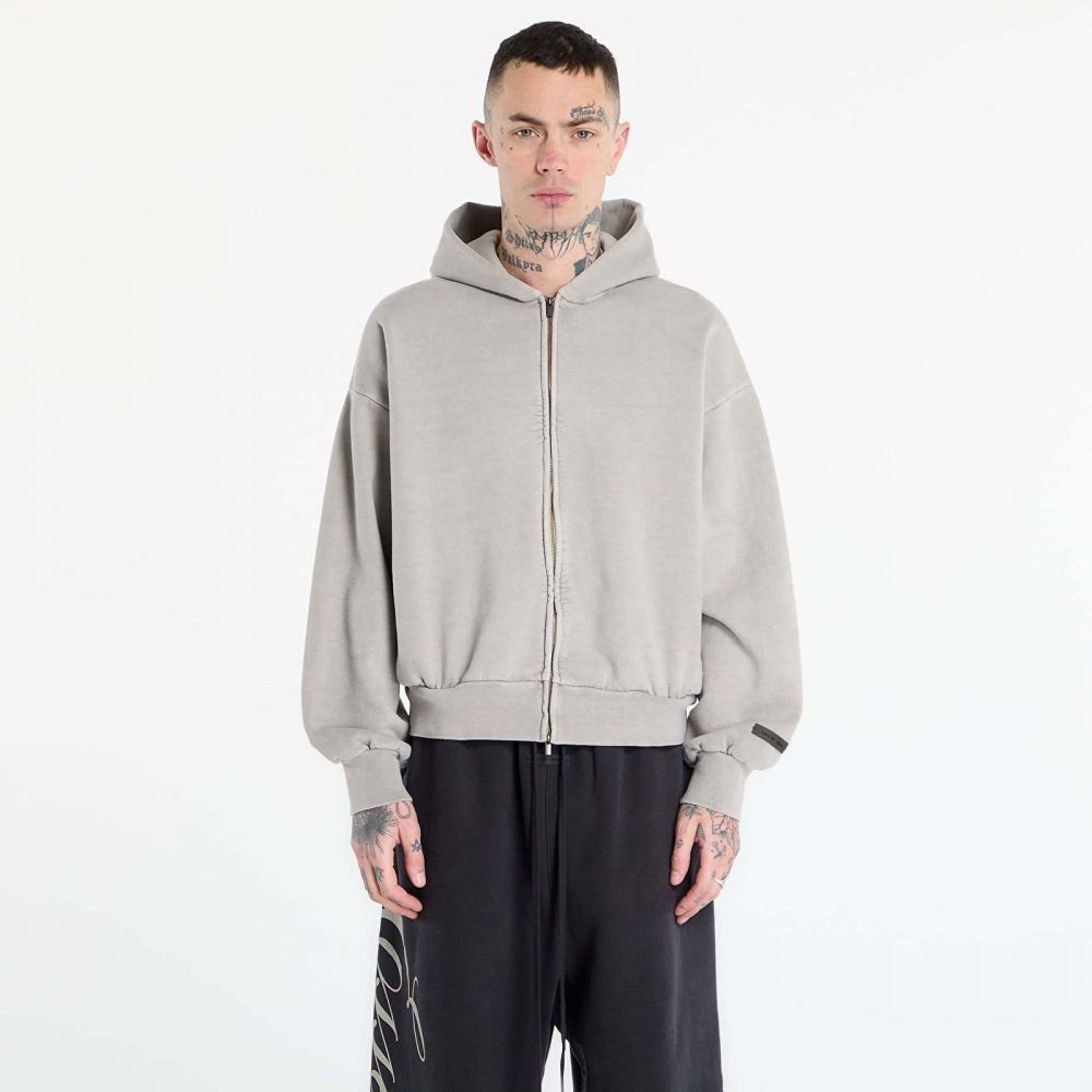 Mikina Fear of God Essentials Classic Full Zip Hoodie Smoke Grey XXL