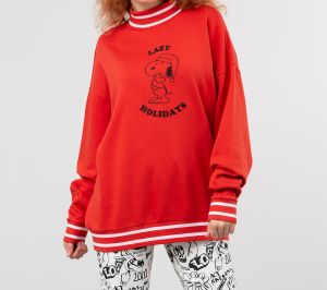 Lazy Oaf x Peanuts Lazy Holiday Sweatshirt Red