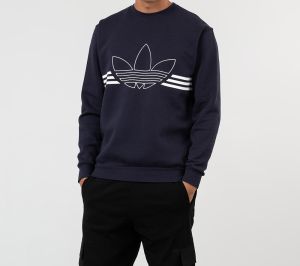 adidas Outline Fleece Crewneck Legend Ink/ White