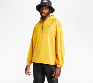 LIFE IS PORNO Windbreaker Mustard