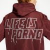 LIFE IS PORNO Windbreaker Bordeaux galéria