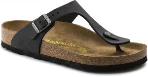 Birkenstock Gizeh Oiled Leather Black Regular Fit