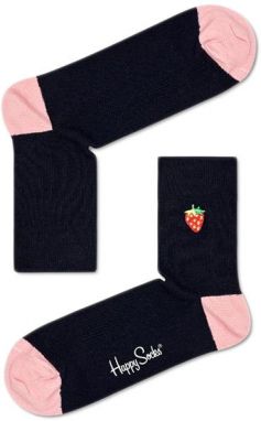 Happy Socks Ribbed Embroidery Strawberry 1/2 Crew Sock