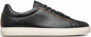 Clae Bradley Black Leather Raw Edge