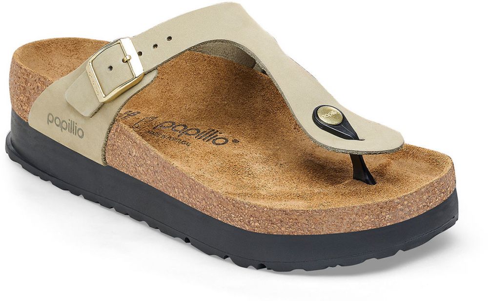 Birkenstock Gizeh PAP Flex Platform Nubuck Leather Regular Fit
