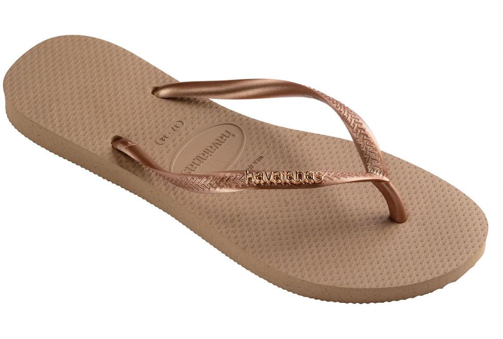 Havaianas Slim Logo Metallic Rose Gold