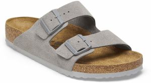 Birkenstock Arizona Suede Leather Narrow Fit Stone Coin