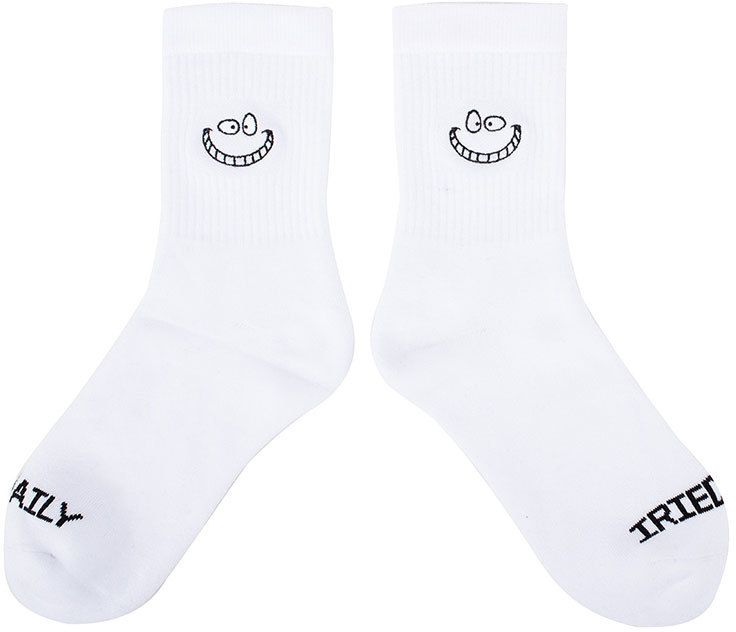 IrieDaily Grin Cat Sock White