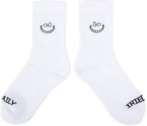 IrieDaily Grin Cat Sock White