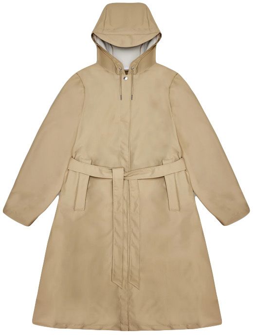 Rains A-Line Longer W Jacket Sand