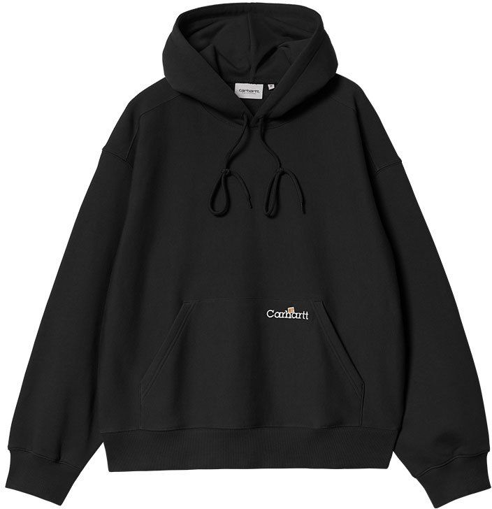 Carhartt WIP Hooded Label Script Sweat Black