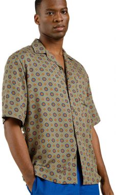 Dedicated Shirt Marstrand Medallion Ditsy Green