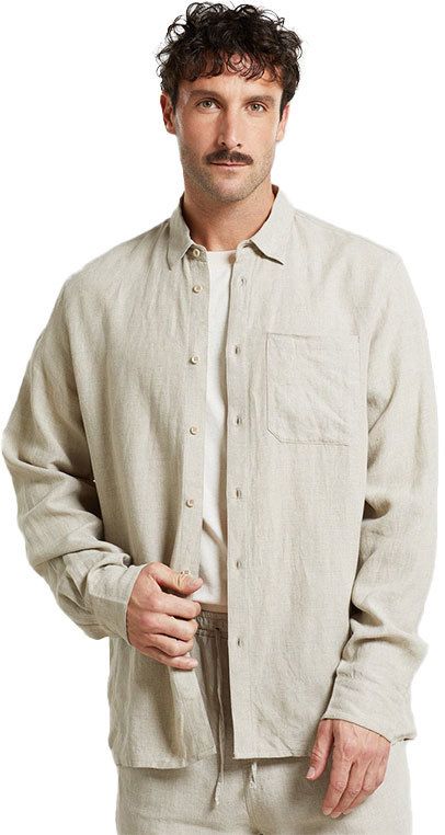 Dedicated Shirt Rute Linen Ecru