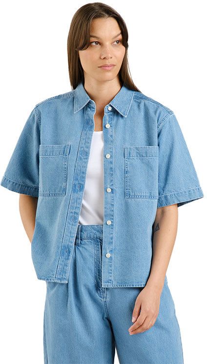 Dedicated Shirt Stensvik Denim Light Blue