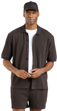 Dedicated Shirt Falkvik Waffle Phantom Black