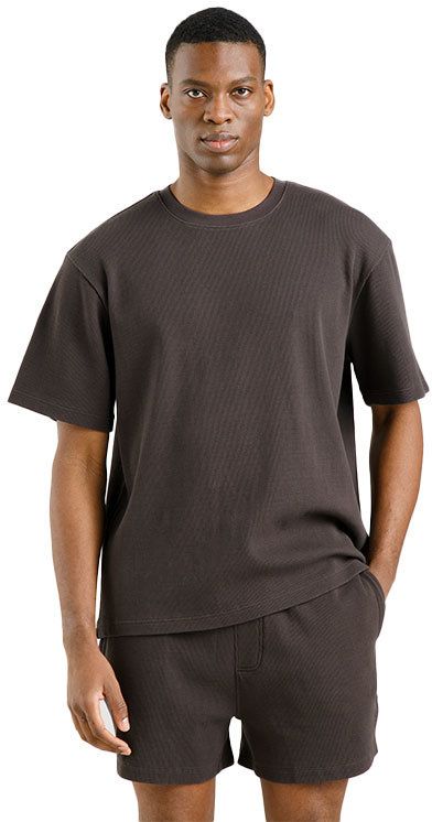 Dedicated T-shirt Danviken Waffle Phantom Black