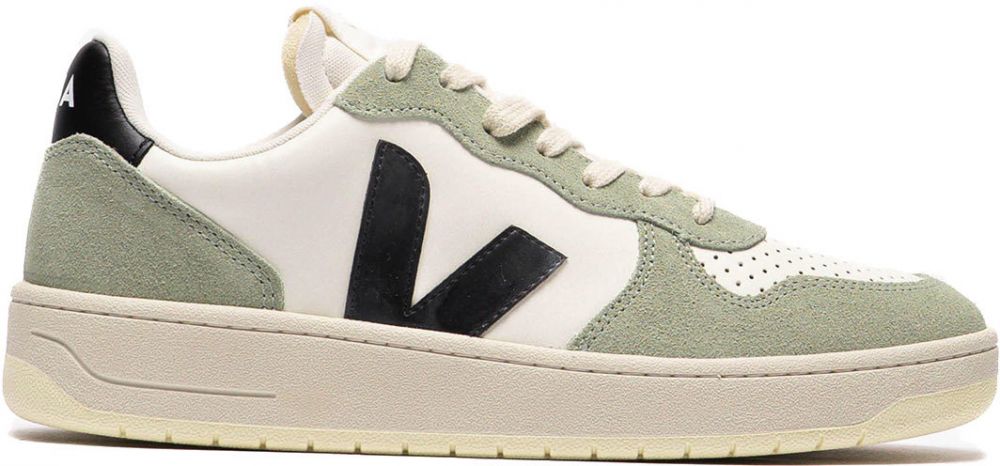 Veja V-10 Leather Pure-Black-Clay