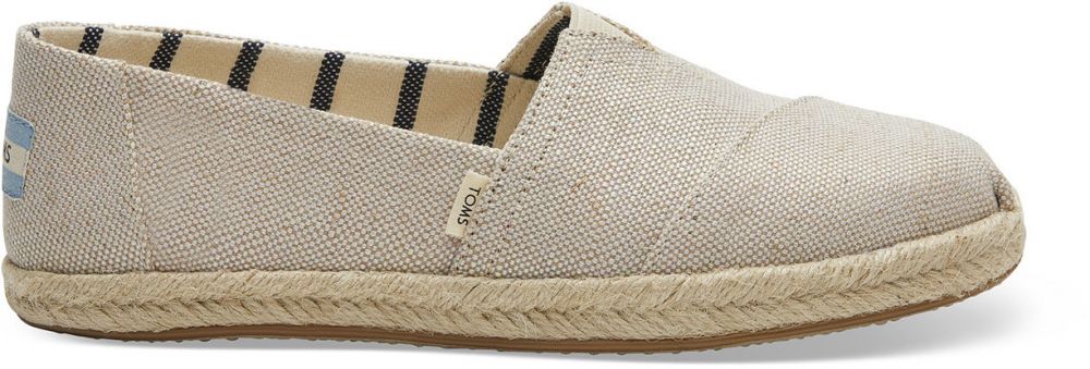 Toms Beige Metallic Canvas Women's Espadrilles