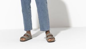 Birkenstock Arizona Nubuck Stone Narrow Fit galéria