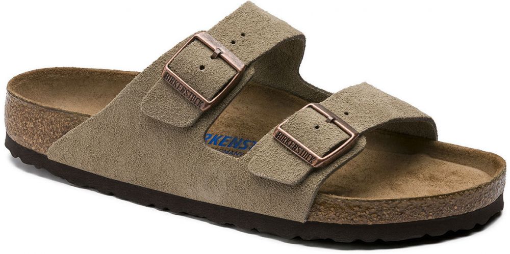 Birkenstock Arizona Soft Footbed Suede Leather Taupe Narrow Fit