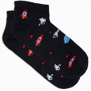 Veselé čierne ponožky Vesmír U177