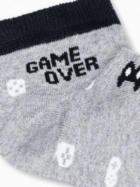 Veselé šedo-čierne ponožky Game over U177 galéria