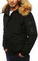 Čierna zimná bunda s kapucňou galéria