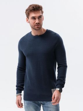 Tmavo-modrý elegantný sveter E185 galéria