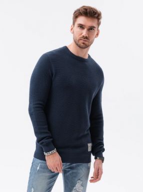 Tmavo-modrý elegantný sveter E185