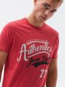 Červené tričko s nápisom Authentics S1434 V-22A galéria