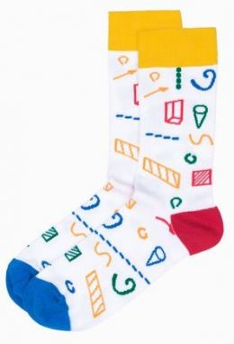 Veselé ponožky v bielej farbe U240-V15