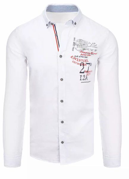 Biela bavlnená košeľa v originálnom prevedení
