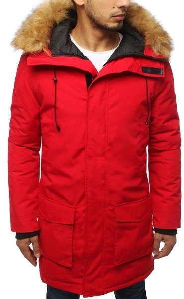 Štýlová zimná bunda v červenej farbe
