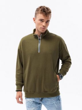 Olivová mikina so stojačikom V1 B1353