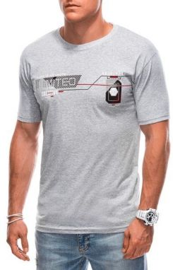 Trendy šedé krátke tričko s nevšedným nápisom S1912