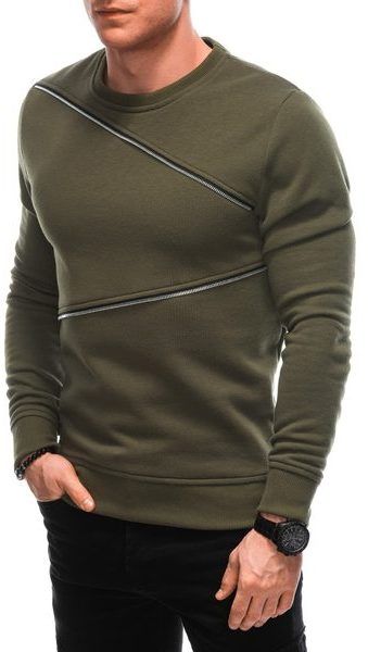 Nadčasová olivová trendy mikina  V2 OM-SSNZ-005